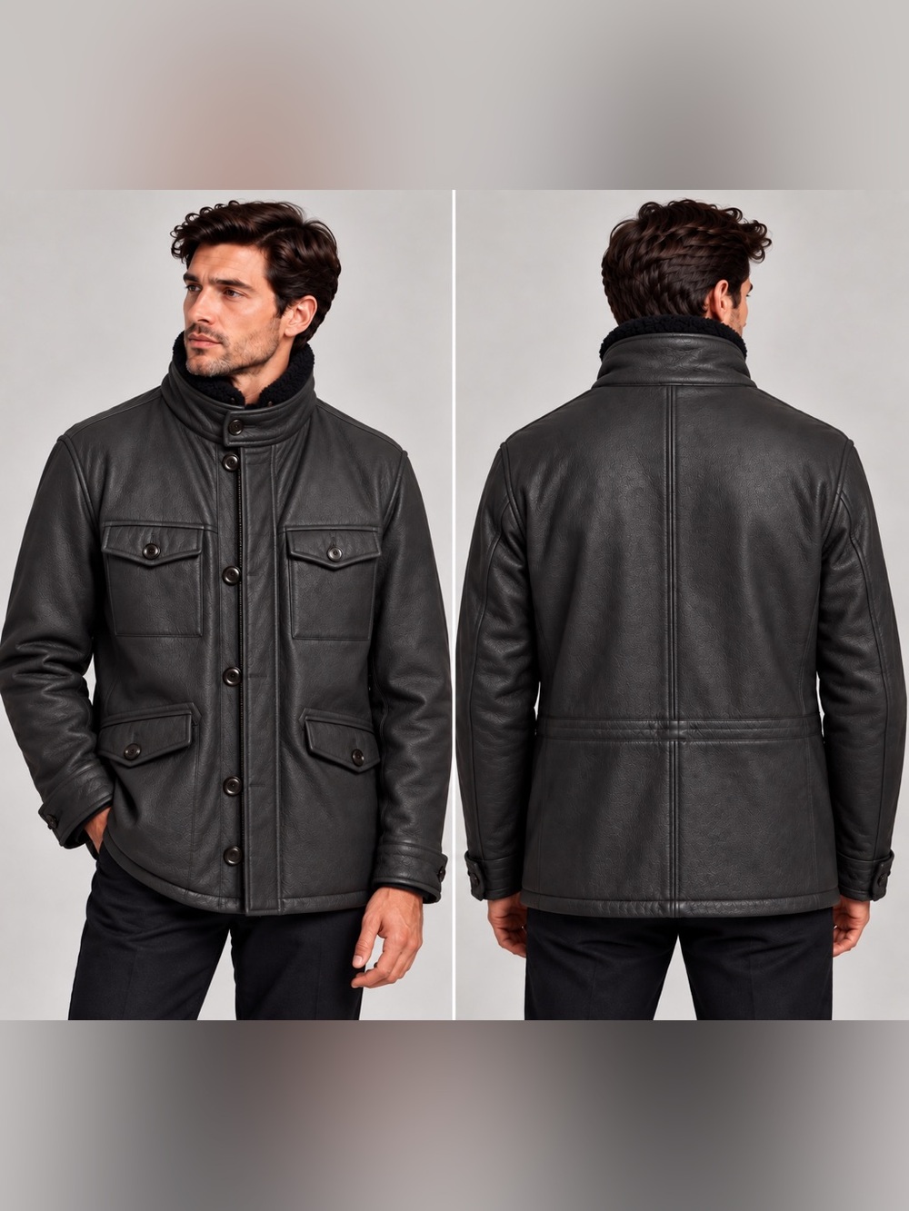 Ermenegildo Zegna 100% Leather Jacket Made in Italy Size 54 XL